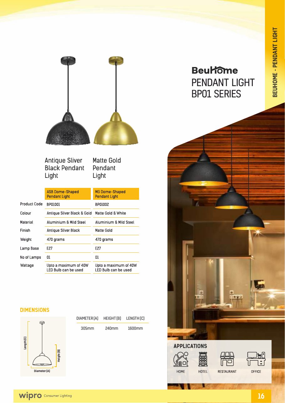 BeuHome Pendant — BP01 Dome
